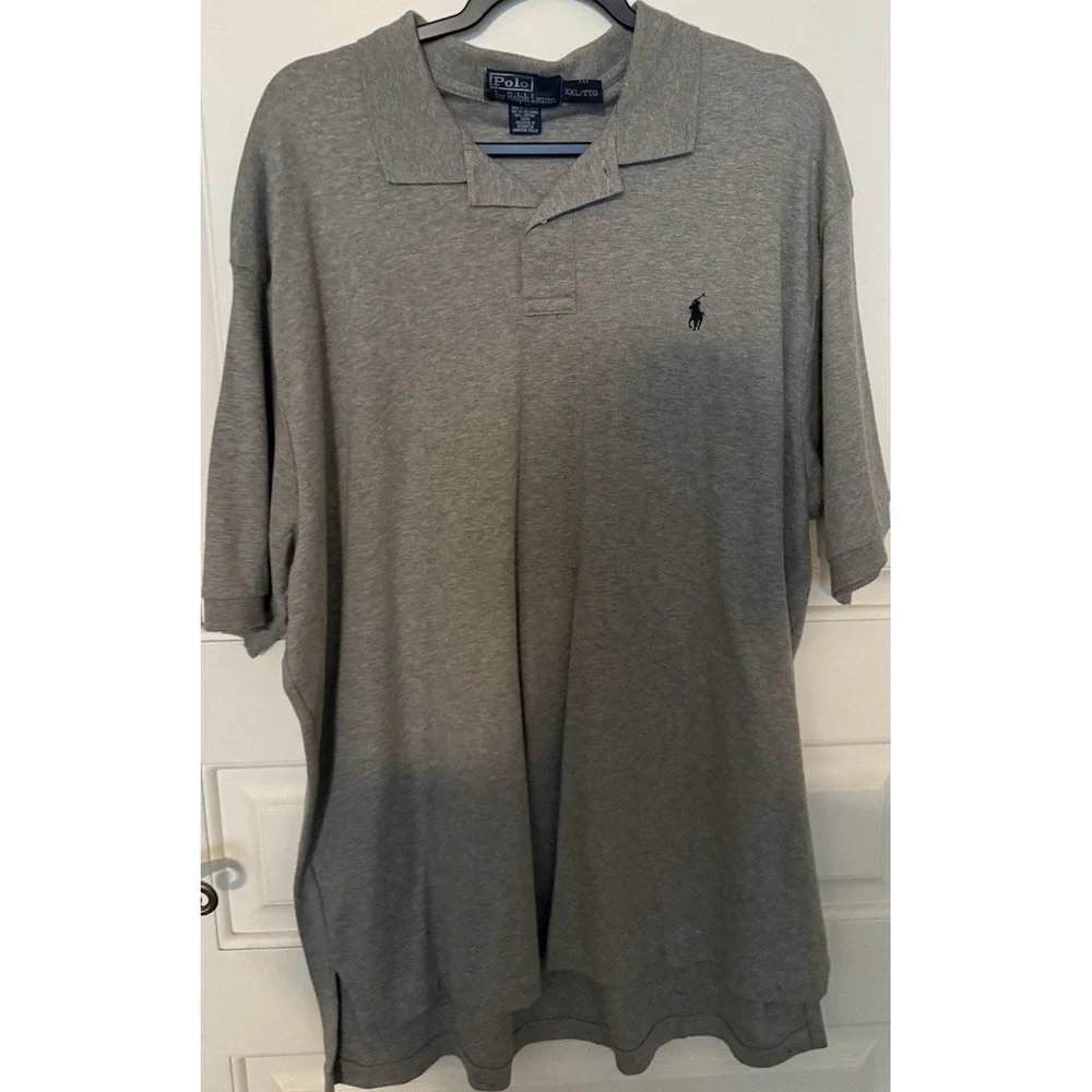 Polo Ralph Lauren Gray XXL Big‎ & Tall Men's Cotton Polo Shirt Short Sleeve Logo